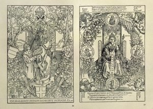 Filozofia i cesarz Habsburgów, z "Quatuor Libri Amorum" Konrada Celtisa z Norymbergi, 1502 r. autorstwa Albrecht Dürer