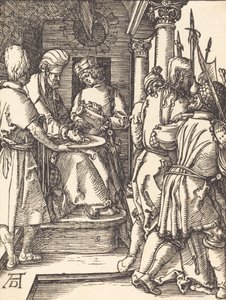Piłat myje ręce, prawdopodobnie ok. 15091510. autorstwa Albrecht Dürer
