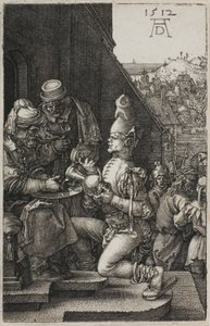 Piłat myjący ręce, z Grawerowanej pasji autorstwa Albrecht Dürer