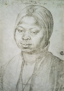 Portret Katarzyny, Mulatta portugalskiego Bradao, 1521 autorstwa Albrecht Dürer