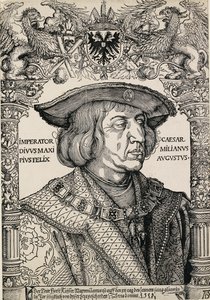 Portret cesarza Maksymiliana I, ok. 1519 autorstwa Albrecht Dürer