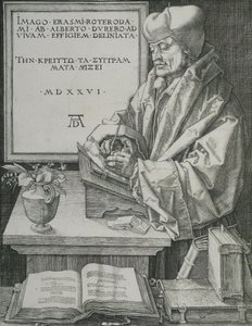 Portret Erazma, 1526 autorstwa Albrecht Dürer