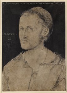 Portret Hansa Burgkmaira, 1518 (węgiel) autorstwa Albrecht Dürer