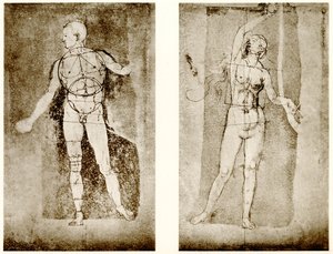 Badanie proporcji na przykładzie Adama i Ewy autorstwa Albrecht Dürer