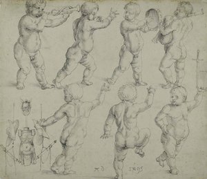 Putti, 1495. autorstwa Albrecht Dürer