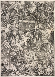 Objawienie św. Jana: Siedmiu aniołów z trąbkami, 1511. autorstwa Albrecht Dürer