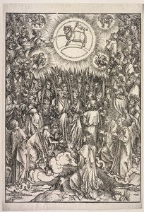Objawienie św. Jana: Adoracja Baranka autorstwa Albrecht Dürer