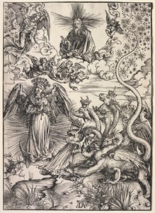 Objawienie św. Jana: Niewiasta obleczona w Słońce, 1511. autorstwa Albrecht Dürer
