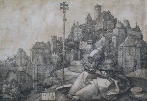 Święty Antoni przed miastem, 1519 autorstwa Albrecht Dürer