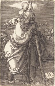 Święty Krzysztof zwrócony w lewo autorstwa Albrecht Dürer