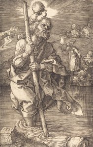 Święty Krzysztof zwrócony w prawo, 1521. autorstwa Albrecht Dürer