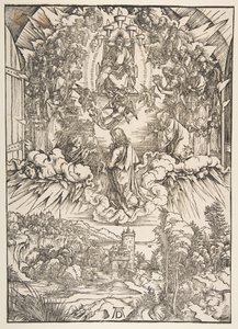 Św. Jan przed Bogiem i starszyzną, z Apokalipsy, ca. 1496. autorstwa Albrecht Dürer
