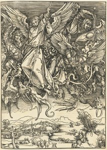 Święty Michał walczący ze smokiem autorstwa Albrecht Dürer