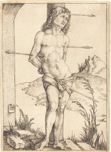 Św. Sebastian przywiązany do kolumny autorstwa Albrecht Dürer