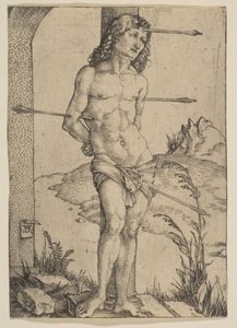 Święty Sebastian przywiązany do kolumny autorstwa Albrecht Dürer