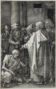 Święci Piotr i Jan uzdrawiają chromego przy bramie świątyni autorstwa Albrecht Dürer