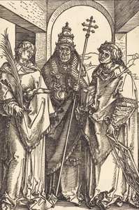 Święci Szczepan, Sykstus i Wawrzyniec prawdopodobnie ok. 15041505. autorstwa Albrecht Dürer