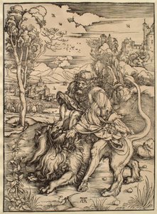 Samson walczący z lwem autorstwa Albrecht Dürer