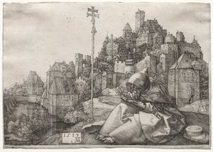 Św. Antoni czytanie, 1519. autorstwa Albrecht Dürer