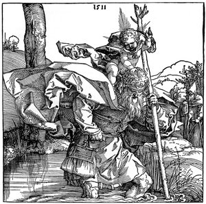 Św. Krzysztof niosący Dzieciątko Chrystus, 1511, 1936 autorstwa Albrecht Dürer