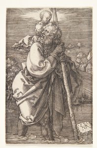 Św. Krzysztof zwrócony w lewo autorstwa Albrecht Dürer