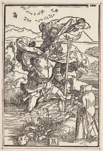 Św. Krzysztof na pustkowiu z lotem ptaków autorstwa Albrecht Dürer
