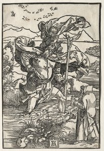 Św. Krzysztof z ptakami, c. 1501-1504. autorstwa Albrecht Dürer