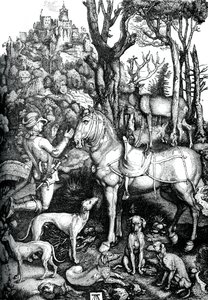 Św. Eustachy, ok. 1501, 1870. autorstwa Albrecht Dürer