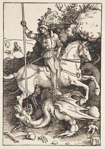 Św. Jerzy zabija smoka autorstwa Albrecht Dürer