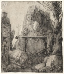 Św. Hieronim siedzący w pobliżu wierzby Pollard autorstwa Albrecht Dürer