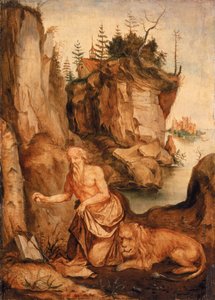 Św. Hieronim i lew, ok. 1500 autorstwa Albrecht Dürer