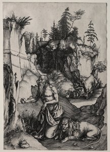 Św. Hieronim w pokucie 1497. autorstwa Albrecht Dürer