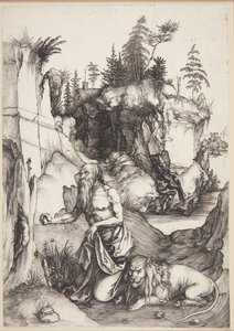Św. Hieronim pokutnik na pustyni autorstwa Albrecht Dürer