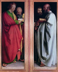 Św. Jan ze św. Piotrem i św. Pawłem ze św. Markiem, 1526 autorstwa Albrecht Dürer