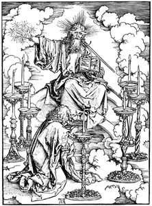 Jans Wizja Chrystusa i siedem świeczników z Apokalipsy, ok. 1930 1497 autorstwa Albrecht Dürer
