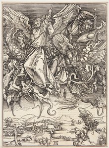 Św. Michał walczący ze smokiem autorstwa Albrecht Dürer