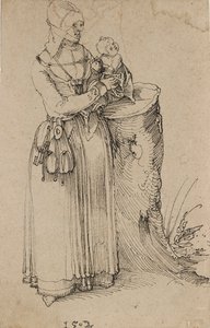 Stojąca postać kobiety trzymającej dziecko, 1502 autorstwa Albrecht Dürer