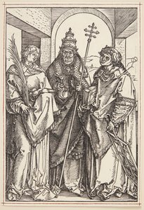 św. Lawrence, Sykstus i Stephen autorstwa Albrecht Dürer