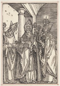 św. Mikołaj, Ulrich i Erazm autorstwa Albrecht Dürer