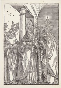 św. Mikołaj, Ulrich i Erazm autorstwa Albrecht Dürer