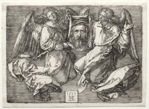Sudarium wyświetlane przez dwa anioły autorstwa Albrecht Dürer