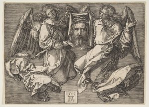 Chusta świętej Weroniki trzymana przez dwóch aniołów autorstwa Albrecht Dürer