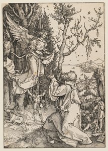Anioł ukazuje się Joachimowi autorstwa Albrecht Dürer