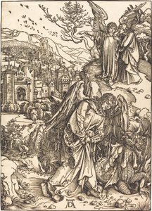Anioł z kluczem do bezdennej jamy autorstwa Albrecht Dürer