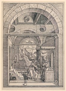 Zwiastowanie z cyklu Życie Dziewicy autorstwa Albrecht Dürer