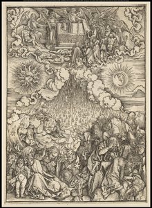 Apokalipsa: otwarcie piątej i szóstej pieczęci, 1497-98 autorstwa Albrecht Dürer