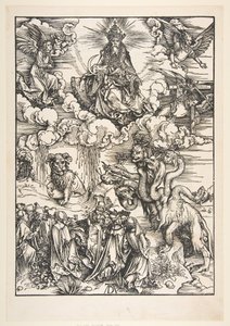 Bestia z dwoma rogami jak baranek, z The Apocalypse.n.d. autorstwa Albrecht Dürer