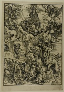 Bestia z dwoma rogami jak baranek, z Apokalipsy autorstwa Albrecht Dürer