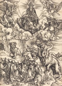 Bestia z Dwoma Rogami jak Baranek, prawdopodobnie ok. 14961498. autorstwa Albrecht Dürer