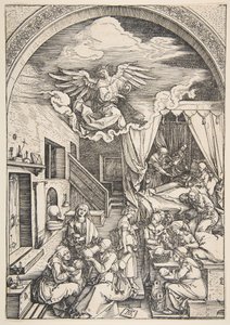 Narodziny Dziewicy, z Życia Dziewicy, ca. 1503. autorstwa Albrecht Dürer